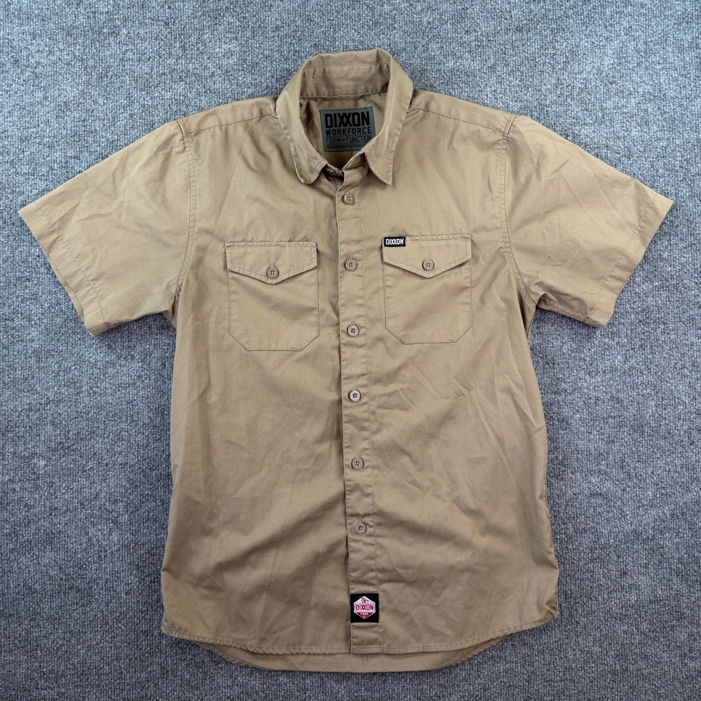 Dixxon Flannel Co Shirt Mens M Brown Workforce Form Function Short Sleeve Work